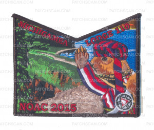 Patch Scan of K123924 - Calumet Council - NOAC Patch Michigamea Squirrel Pocket (Black)