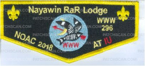 Patch Scan of Nayawin Rar Lodge NOAC 2018 at IU Flap