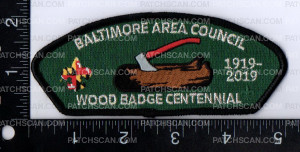Patch Scan of Baltimore Area Council Wood Badge 100 Years 1919 - 2019