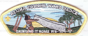 Patch Scan of Aloha Council Wood Badge CSP - Yellow Border