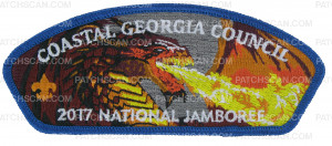 Patch Scan of 2017 National Jamboree - Coastal Georgia Council - Fire breathing dragon - Facing Right 