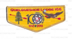 Patch Scan of K124540 - Calcasieu Area Council - Quelqueshoe Lodge 166 NOAC Flap (Gold Metallic)