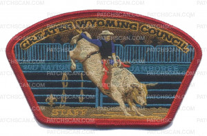 Patch Scan of Greater Wyoming Council 2017 Jamboree Staff JSP Bull Riding at Rodeo