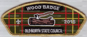 Patch Scan of Wood Badge csp- gold metallic- onsc