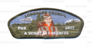 Patch Scan of Longhorn Council FOS  2016 A Scout Is Cheerful
