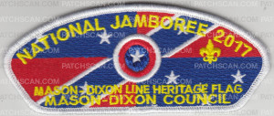 Patch Scan of 2017 National Jamboree - Mason Dixon Line - Heritage Flag - Black Border 