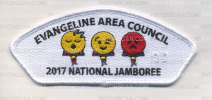 Patch Scan of Evangeline Area Council - 2017 National Jambore - JSP (Sleepy, Wink, Angry Emoji)