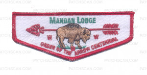 Patch Scan of K124449 - Santa Fe Trail Council - Mandan Lodge Order Of The Arrow Centennial (Flap)