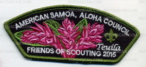 Patch Scan of Aloha Council, American Samoa (Friends of Scouting 2015) 