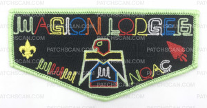 Patch Scan of Wagion Lodge 6 NOAC 2018 Flap Glow in Dark Green