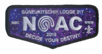 Guneukitschik Lodge 3017 NOAC Flap - Black Metallic Border Mason-Dixon Council #221(not active) merged with Shenandoah Area Council
