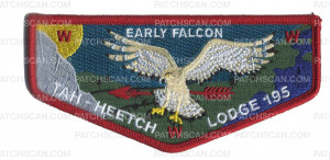 Patch Scan of Tah-Heetch Lodge 195 Flap Early Falcon in White