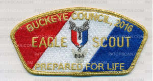 Patch Scan of Buckeye Council 2016 Eagle Scout Prepared For Life Medal