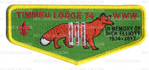 Patch Scan of Timmeu Lodge 74 WWW In Memory of Dick Elliot