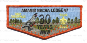 Patch Scan of Amangi Nacha Lodge 30 Years Flap Arrowpass (Orange)