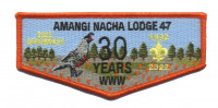 Amangi Nacha Lodge 30 Years Flap Arrowpass (Orange) Golden Empire Council #47