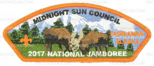 Patch Scan of 2017 National Jamboree - Midnight Sun Council - fighting moose