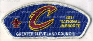 Patch Scan of Greater Cleveland Council 2017 National Jamboree Dark Blue Bkg Silver Metallic Border