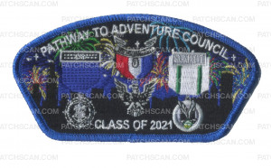 Patch Scan of Pathway to Adventure Council Class of 2021 CSP blue metallic border
