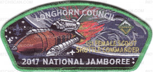 Patch Scan of Longhorn Council 2017 National Jamboree 1st Female Shuttle Commander