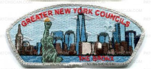 Patch Scan of Greater New Councils- Freedom Tower CSP-Silver Mylar Border - Bronx