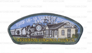 Patch Scan of K123946 - COLONIAL VIRGINIA COUNCIL - SHIP 16 15TH ANNIVERSARY CSP