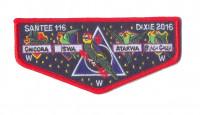 Santee 116 Lodge Flap Red Pee Dee Area Council #552 - merged with Indian Waters Council #553