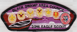 Patch Scan of Black Swamp Area Council - 2016 Eagle Scout- Black Border 