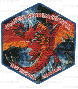 Patch Scan of 2017 National Jamboree - Coastal Georgia Area Council - Center Piece - Black ghosted Background 