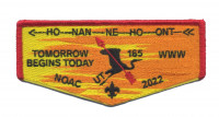 HO-NAN-NE-HO-ONT NOAC 2022 (Red) Flap  Allegheny Highlands Council #382