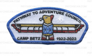 Patch Scan of Pathway to Adventure Council Camp Betz CSP blue metallic border