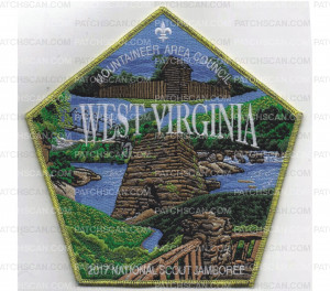 Patch Scan of Mountaineer Area Council NSJ National Jamboree gold center pentagon