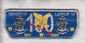 Patch Scan of Nentico Lodge 100th Anniversary Sea Scout Flap