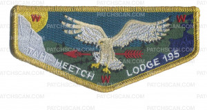 Patch Scan of Tah-Heetch Lodge 195 Flap Gold Metallic Border