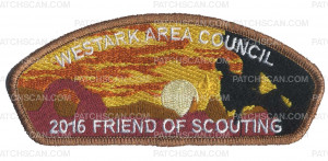 Patch Scan of WESTARK AREA COUNCIL 2016 FRIEND OF SCOUTING BRONZE METALLIC