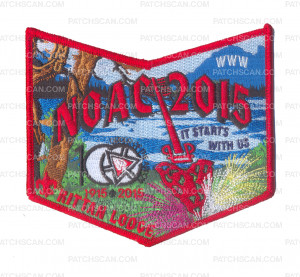 Patch Scan of K124008 - Twin Rivers Council - Kittan Lodge NOAC Pocket Piece (Red)