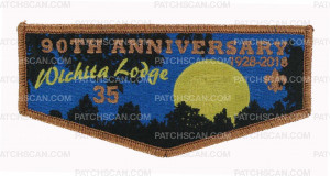 Patch Scan of 90th Anniversary Wichita Lodge 35 1928-2018 Flap