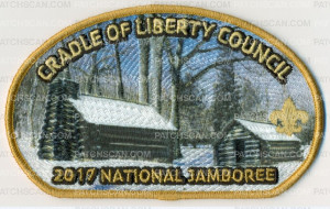Patch Scan of Cradle of Liberty- 2017 National Jamboree- Snowy Cabin 
