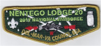 Del-Mar-Va National Jamboree Nentego Lodge 20 OA Flap Del-Mar-Va Council #81