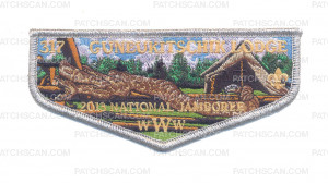 Patch Scan of MDC - 2013 NATIONAL JAMBOREE LODGE FLAP (SILVER)