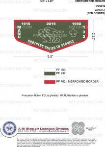 Patch Scan of Ma-Nu 133 Brothers United in Service flap