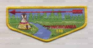 Patch Scan of K123600 - CALUMET COUNCIL - 50TH ANNIVERSARY FLAP - OPOSA ACHOMAWI (YELLOW BORDER)