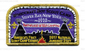 Patch Scan of Woodcraft Boy Scout Camp Silver Bay, New York Gold Metallic Border