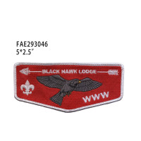 Red Black Hawk Lodge Flap (Hawk) Mississippi Valley Council #141