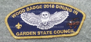 Patch Scan of Garden State Council Woodbadge 2018 Dining In - Gold Border CSP