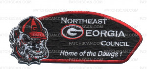 Patch Scan of NEGA Council- Home of the Dawgs (Hvy Emb) red border