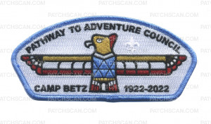 Patch Scan of Pathway to Adventure Council Camp Betz CSP light blue border