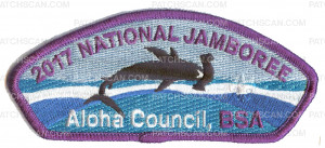 Patch Scan of Aloha Council- 2017 National Jamboree- Hammerhead Shark (Purple) 