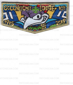 Patch Scan of Occoneechee Lodge 1915-2019 Thundy Head-Metallic Thread Border- OA Flap