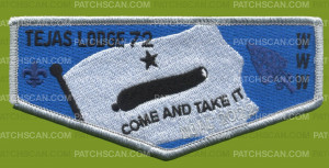 Patch Scan of Tejas Lodge- NOAC 2022 (Come and Take It Flag) - Flap